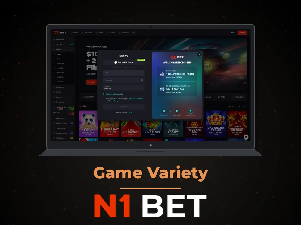 n1bet - Game Variety